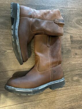 Wolverine Chestnut Brown Leather Pull-On Work Boots